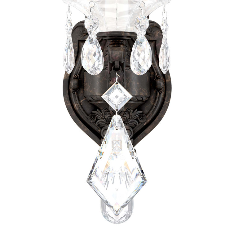 Heirloom Bronze Direct Wired Electric Sconce with Clear Crystal