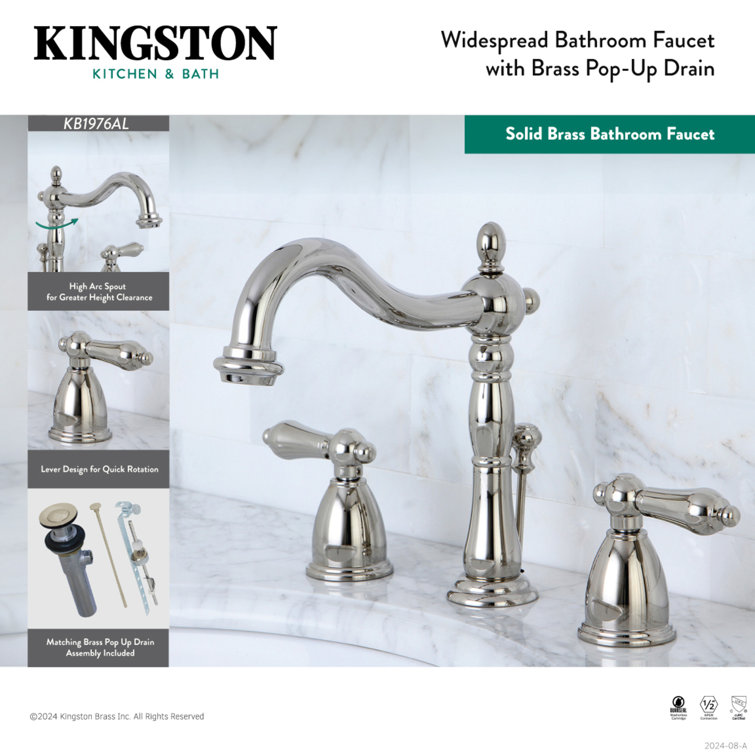 Heritage Oil Rubbed Bronze Widespread Bathroom Faucet