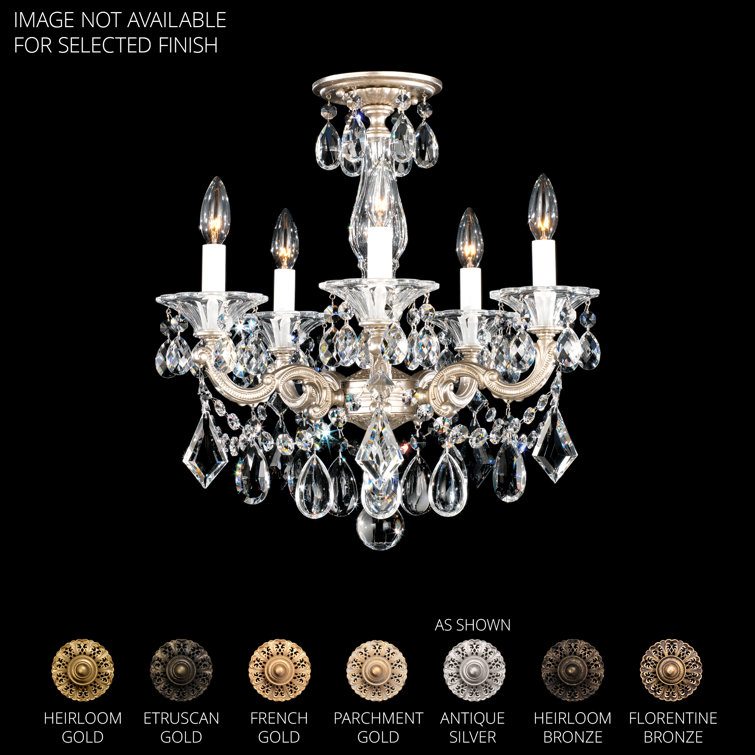 Florentine Bronze Mini Crystal 5-Light Chandelier