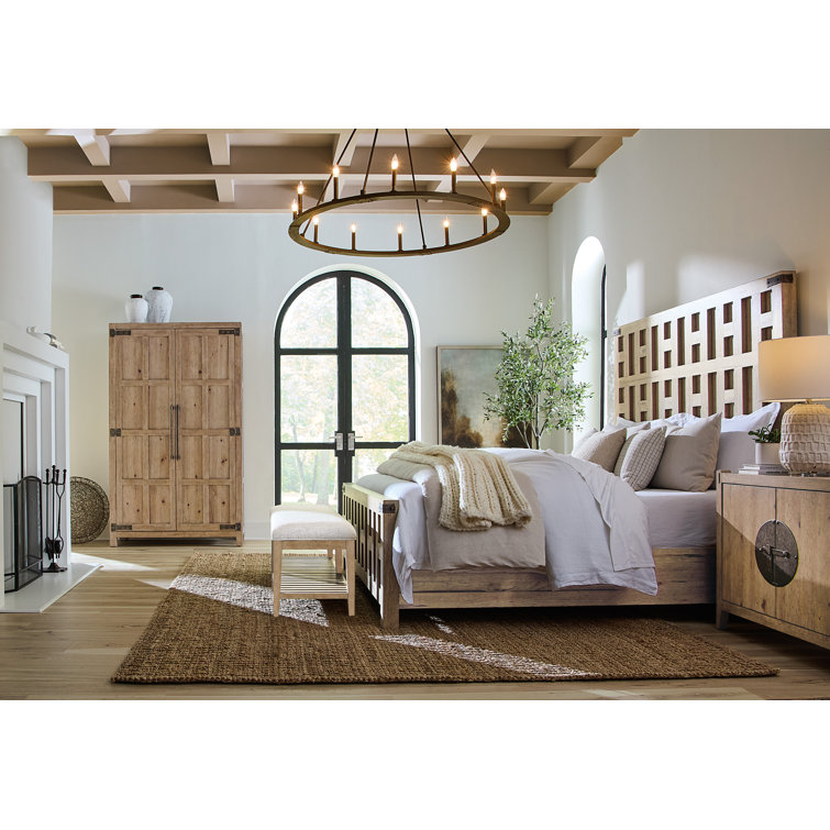 Rustic Black Oak Veneer Wardrobe with Mirror