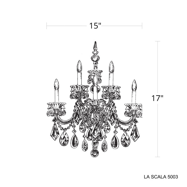 Antique Silver and Black Crystal 5-Light Sconce