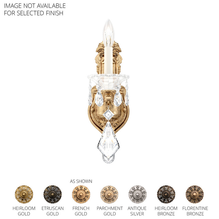 La Scala French Gold Wall Sconce with Clear Heritage Crystals