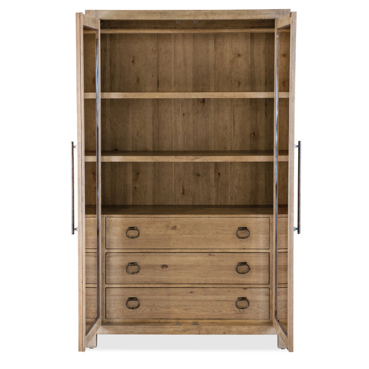 Rustic Black Oak Veneer Wardrobe with Mirror