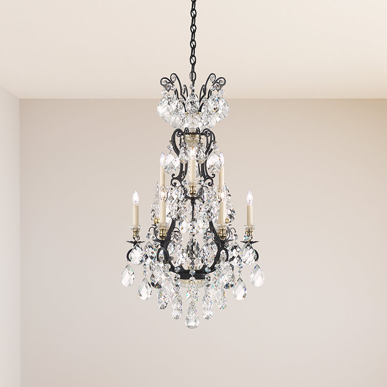 Grand Heirloom Gold and Clear Crystal 10-Light Chandelier