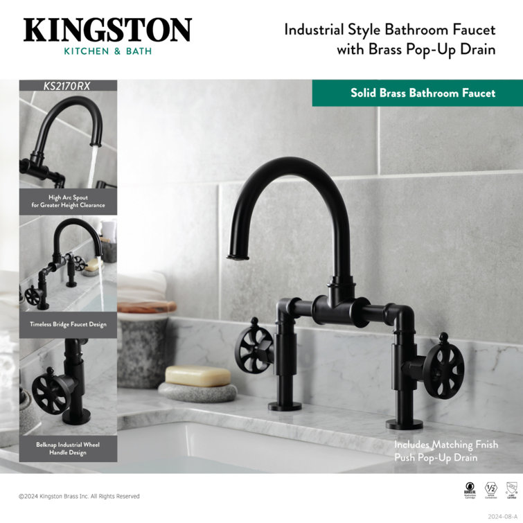 Belknap 12.5" Chrome Industrial Bridge Bathroom Faucet