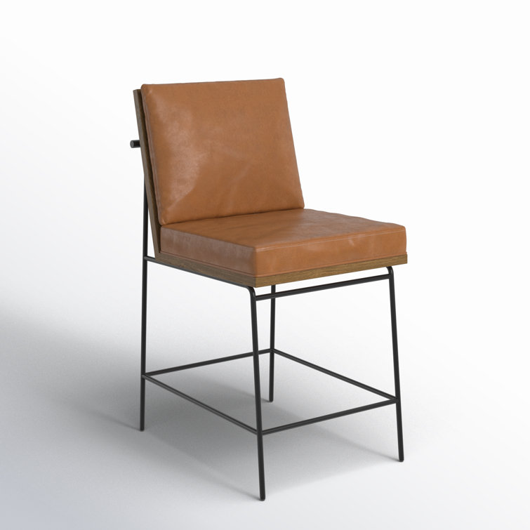 Savile Flax Cream Counter Stool with Black Iron Frame