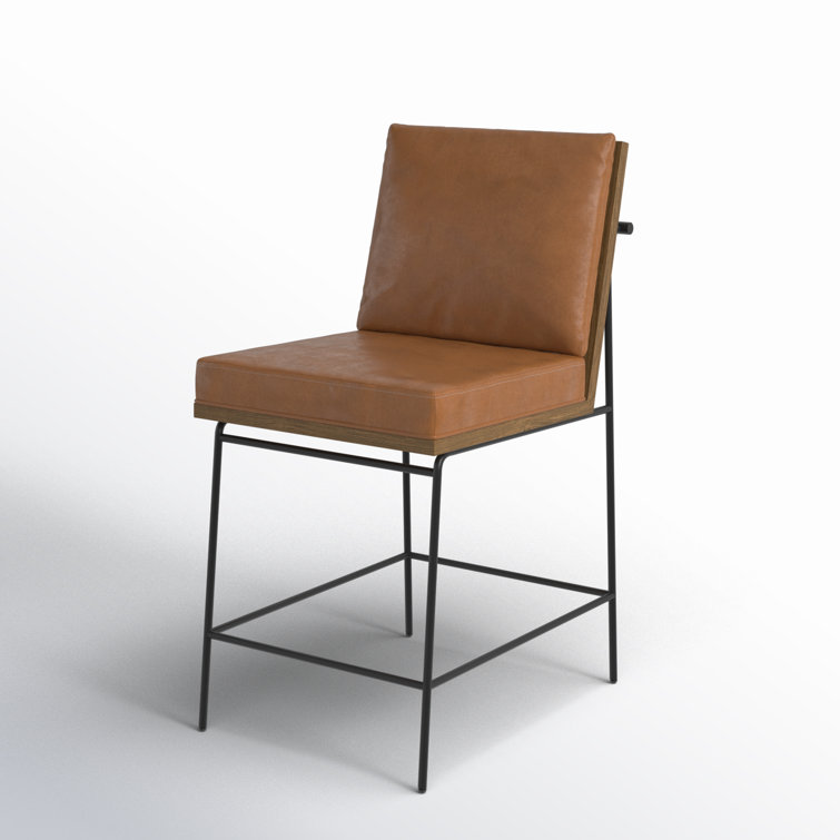 Savile Flax Cream Counter Stool with Black Iron Frame