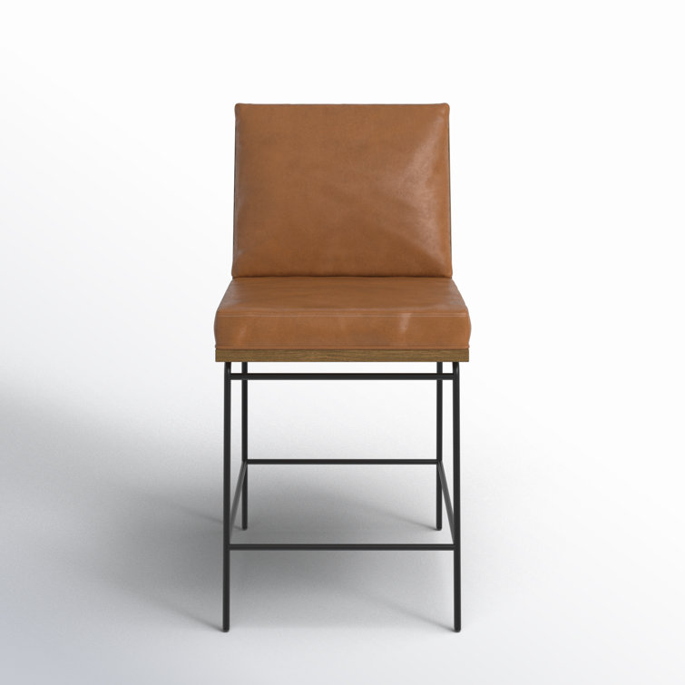 Savile Flax Cream Counter Stool with Black Iron Frame