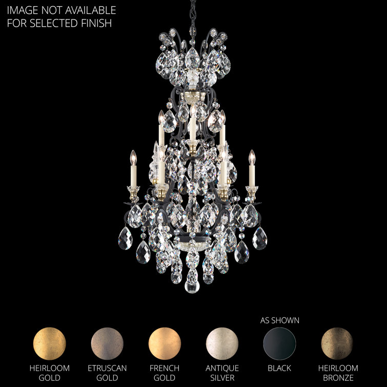 Grand Heirloom Gold and Clear Crystal 10-Light Chandelier