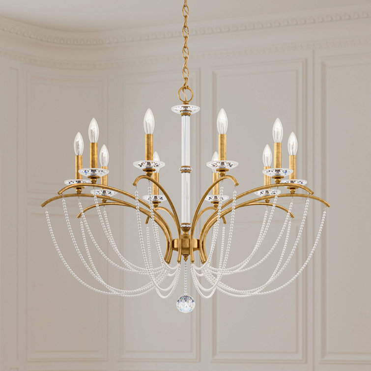 Heirloom Gold 10-Light Crystal Candle Chandelier