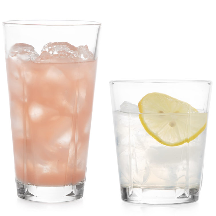 Monterey Geometric Faceted Glass Tumbler and Rocks Set, 8-Piece