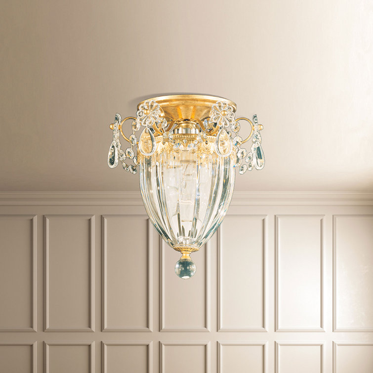 Aurelia Gold and Clear Crystal Semi Flush Mount Light