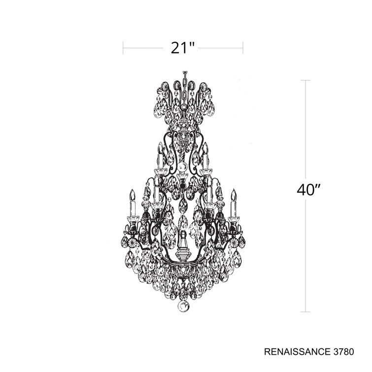 Grand Heirloom Gold and Clear Crystal 10-Light Chandelier