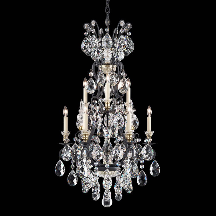 Black Heritage Crystal 10-Light Candle Chandelier