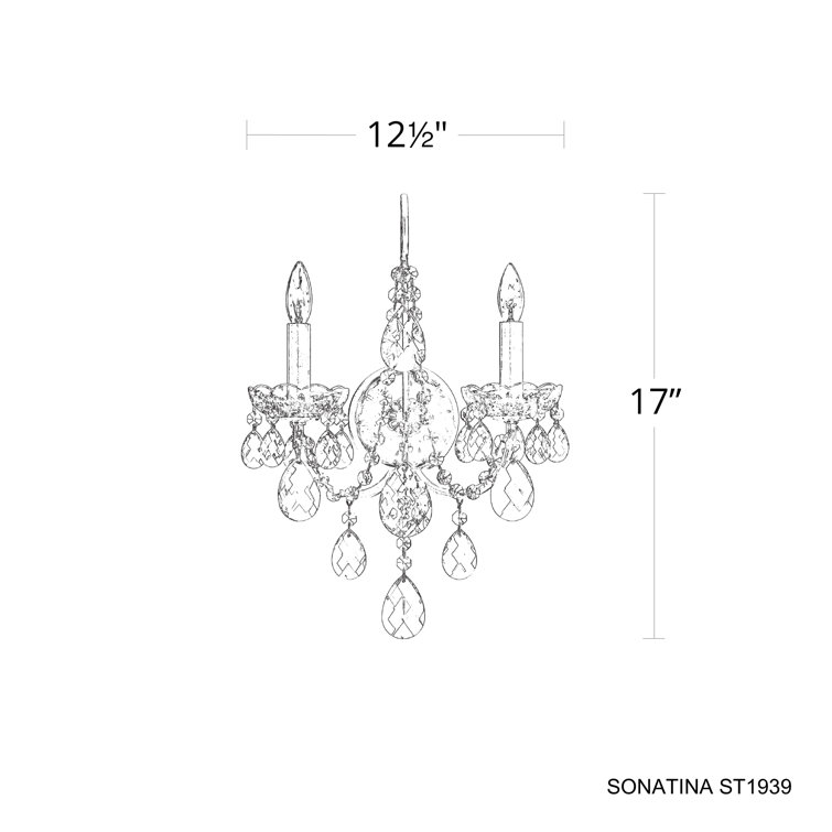 Polished Silver Heritage Crystal 2-Light Wall Sconce