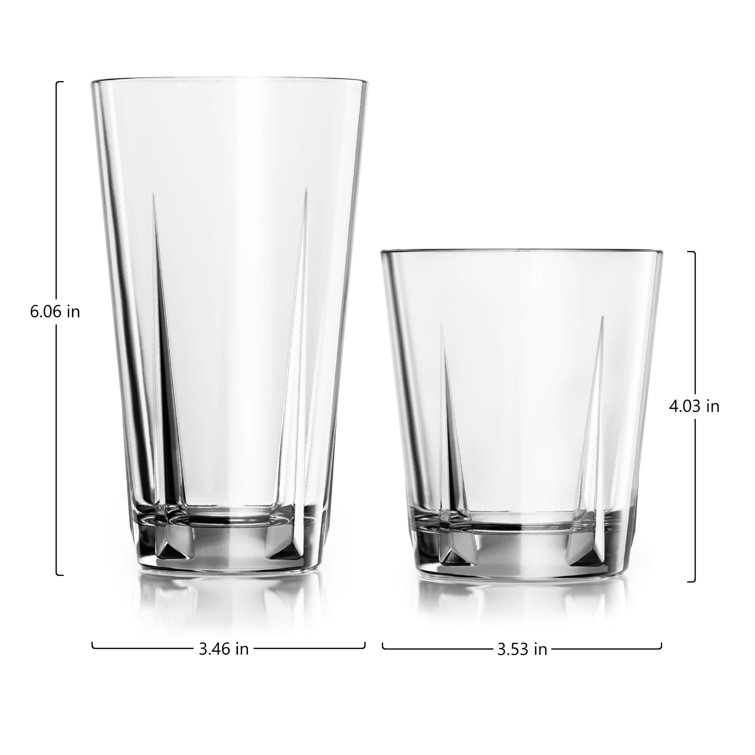 Monterey Geometric Faceted Glass Tumbler and Rocks Set, 8-Piece