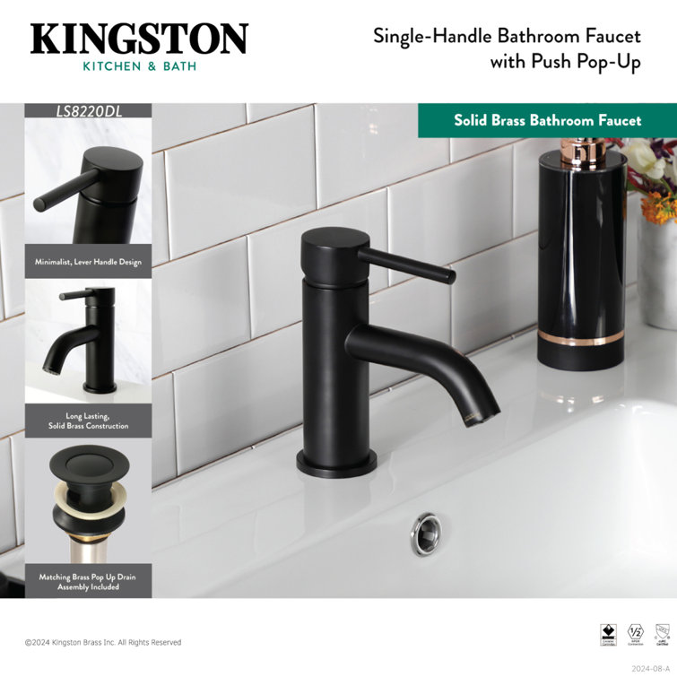 Matte Black Brass Single Handle Bathroom Faucet