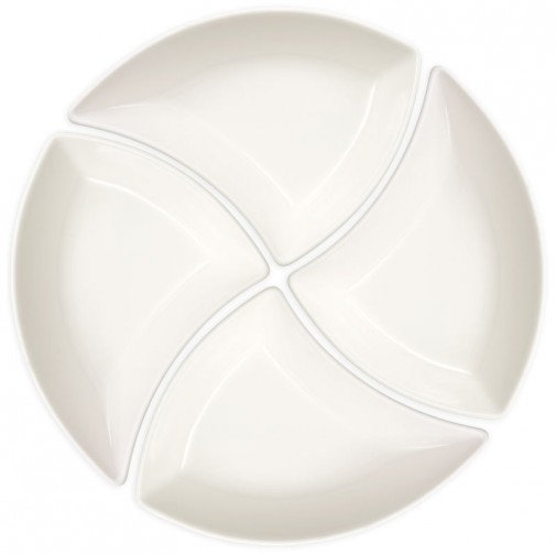 New Wave White Porcelain Appetizer Plates Set of 4
