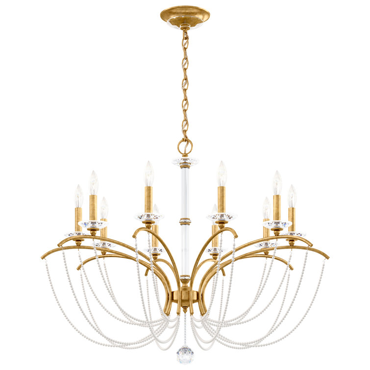 Heirloom Gold 10-Light Crystal Candle Chandelier