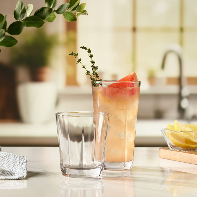 Monterey Geometric Faceted Glass Tumbler and Rocks Set, 8-Piece
