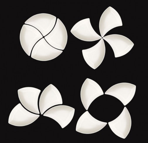 New Wave White Porcelain Appetizer Plates Set of 4