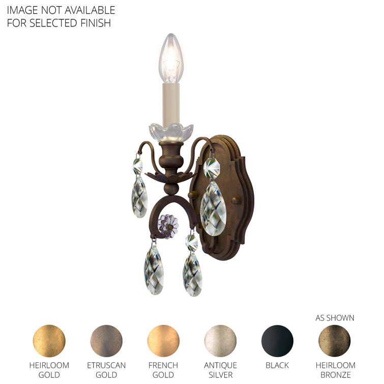 Etruscan Gold Renaissance 1-Light Crystal Wall Sconce
