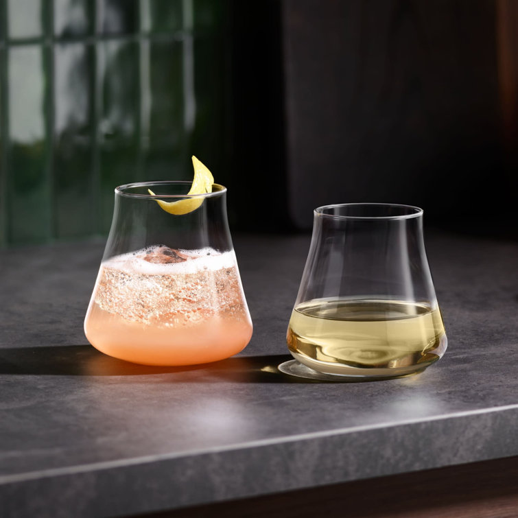 Libbey 15-Ounce Clear Tulip-Shaped Stemless Wine Glasses Set of 4