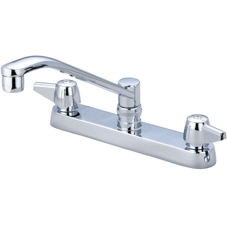 Chrome Dual Handle Kitchen Faucet with Pull-out Spray