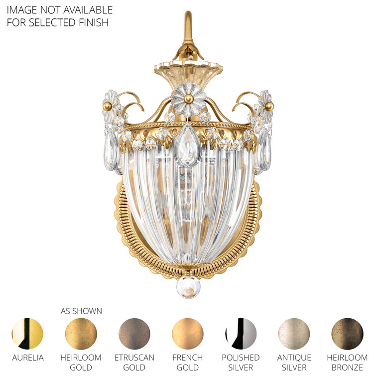 Aurelia Bronze 1-Light Lantern Sconce with Heritage Clear Crystal