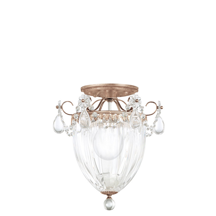 Heirloom Gold Crystal Semi Flush Mount Light with Swarovski Elements