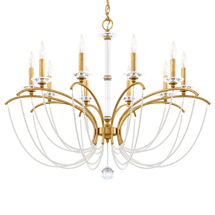 Heirloom Gold 10-Light Crystal Candle Chandelier