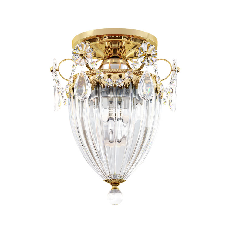 Aurelia Gold and Clear Crystal Semi Flush Mount Light
