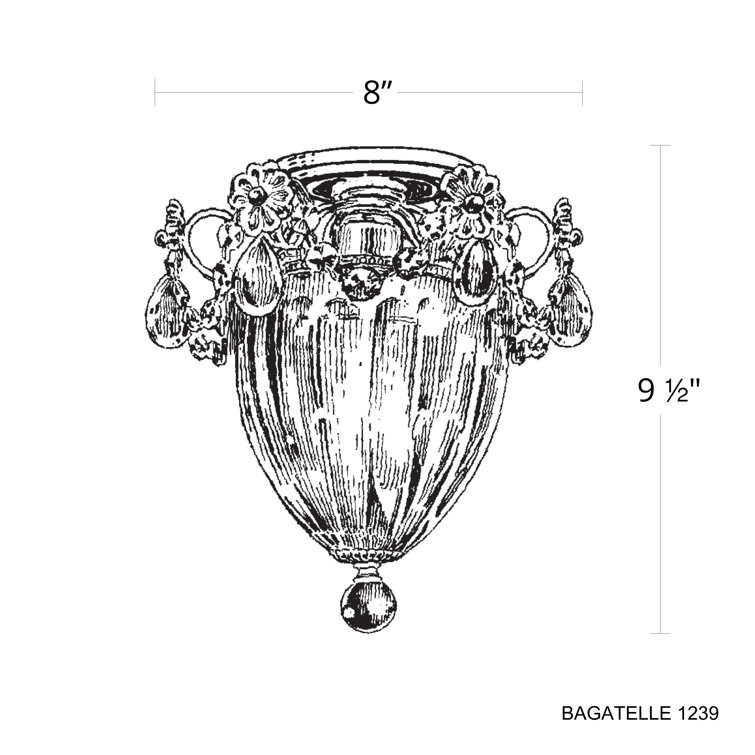 Heritage Clear Crystal Polished Silver 1-Light Semi Flush Mount