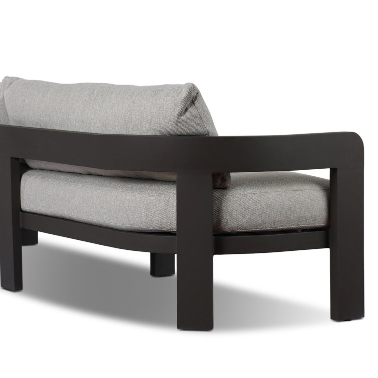 Jackson 96" Concha Fog and Bronze Metal Outdoor Sofa
