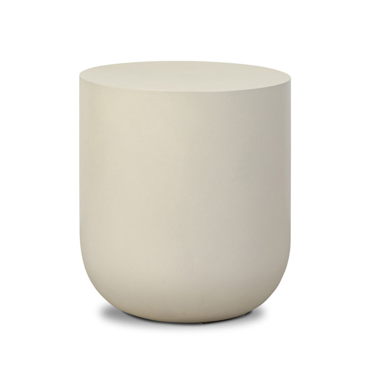 Elise Round White Concrete End Table