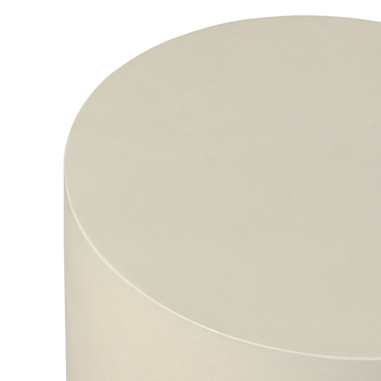 Elise Round White Concrete End Table