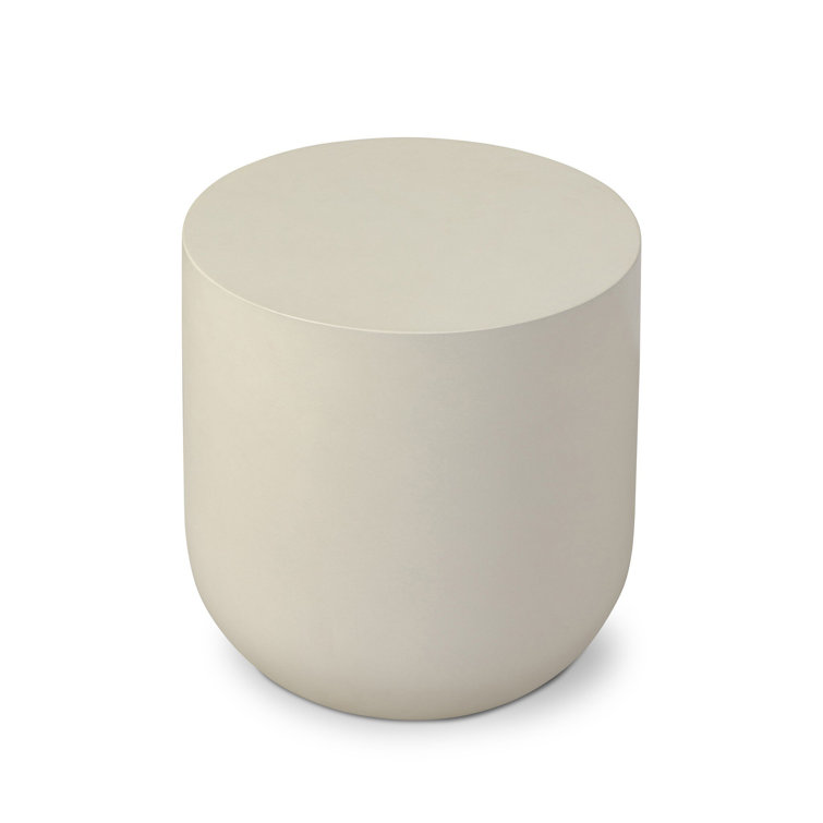 Elise Round White Concrete End Table