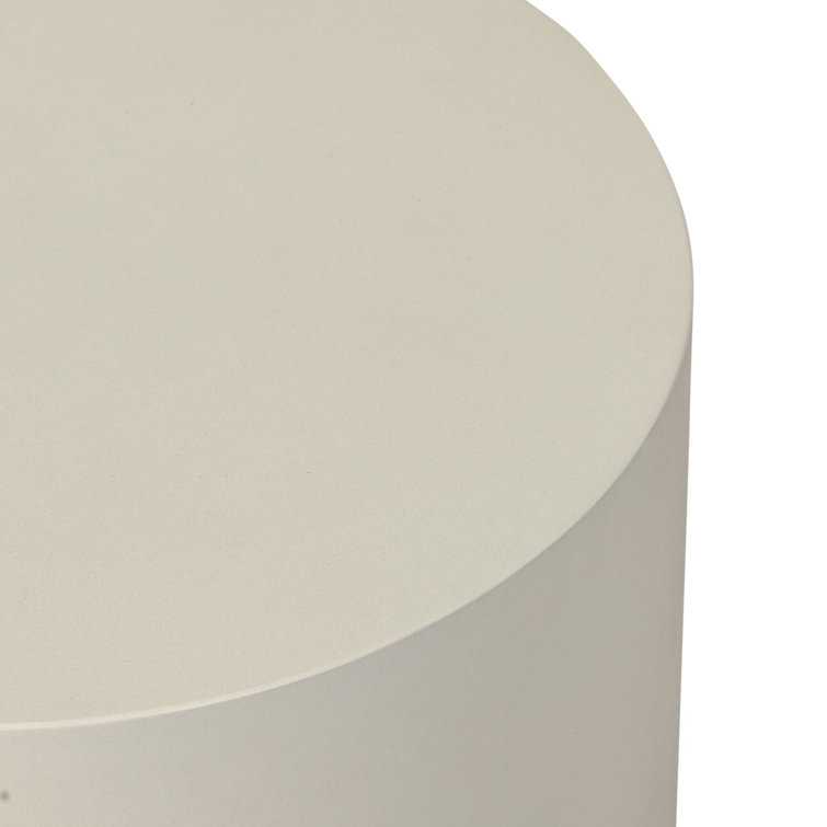 Elise Round White Concrete End Table