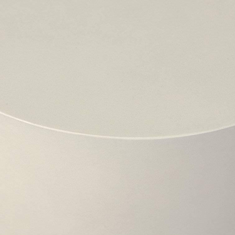Elise Round White Concrete End Table