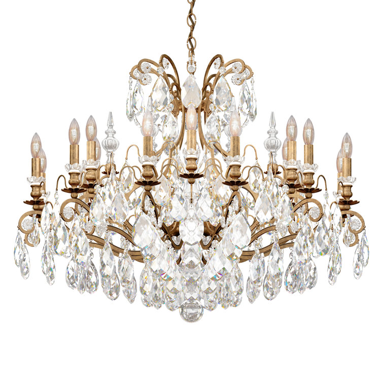 Renaissance 19-Light French Gold Chandelier with Clear Heritage Crystal