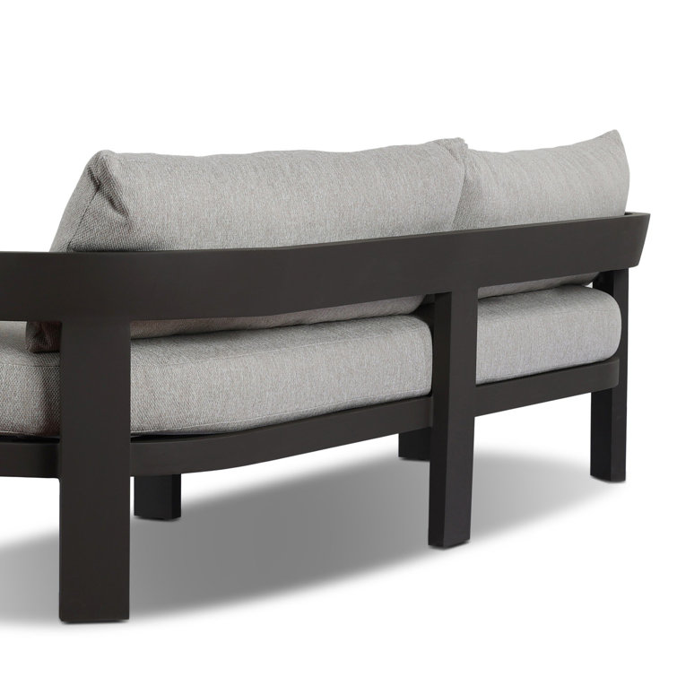 Jackson 96" Concha Fog and Bronze Metal Outdoor Sofa