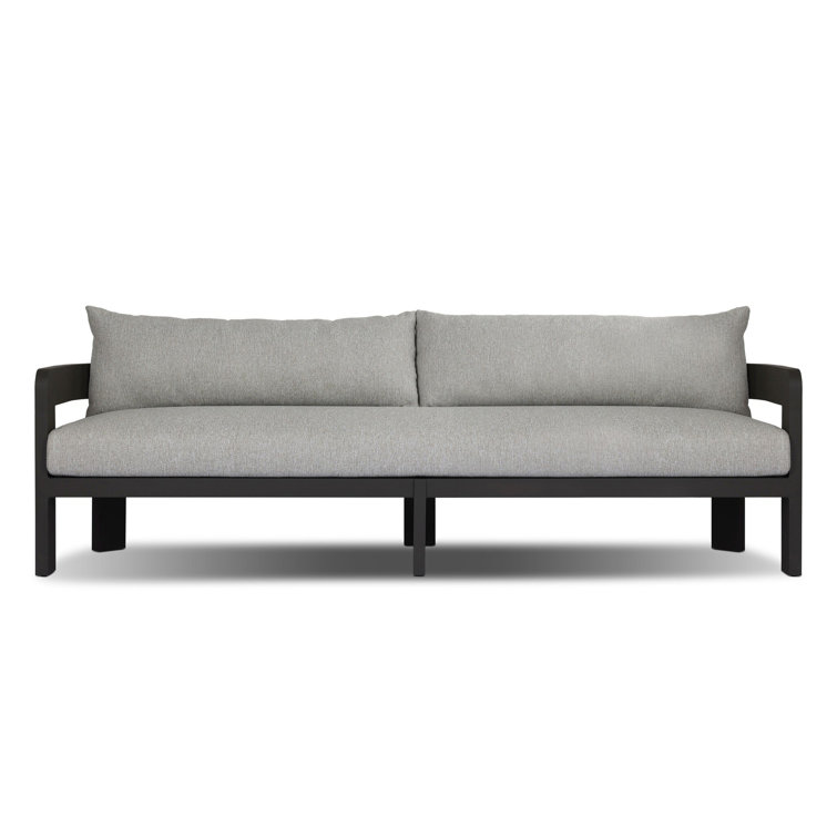 Jackson 96" Concha Fog and Bronze Metal Outdoor Sofa