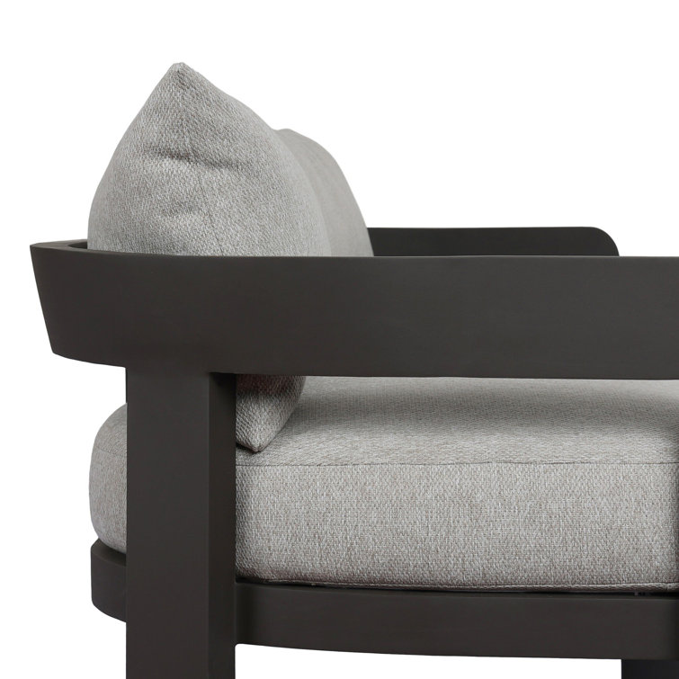 Jackson 96" Concha Fog and Bronze Metal Outdoor Sofa