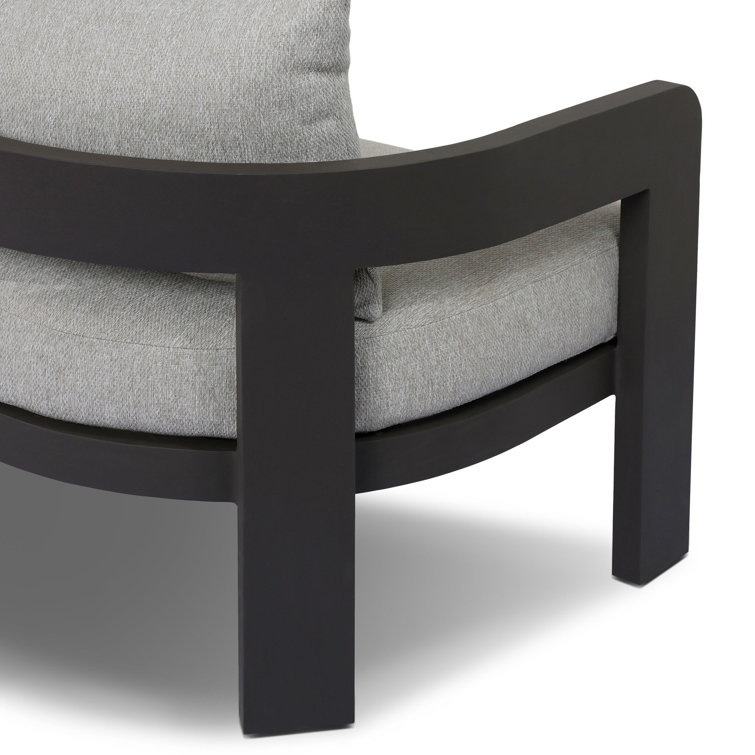 Jackson 96" Concha Fog and Bronze Metal Outdoor Sofa