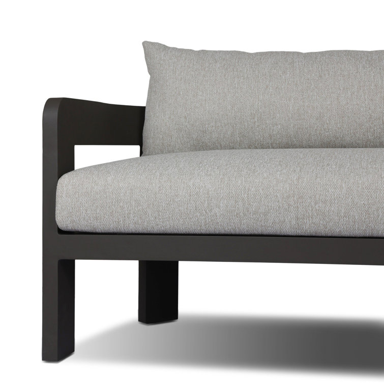 Jackson 96" Concha Fog and Bronze Metal Outdoor Sofa