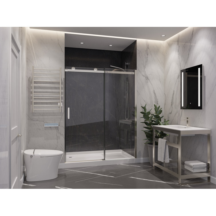 Rhodes 60" x 76" Frameless Sliding Shower Door in Brushed Nickel