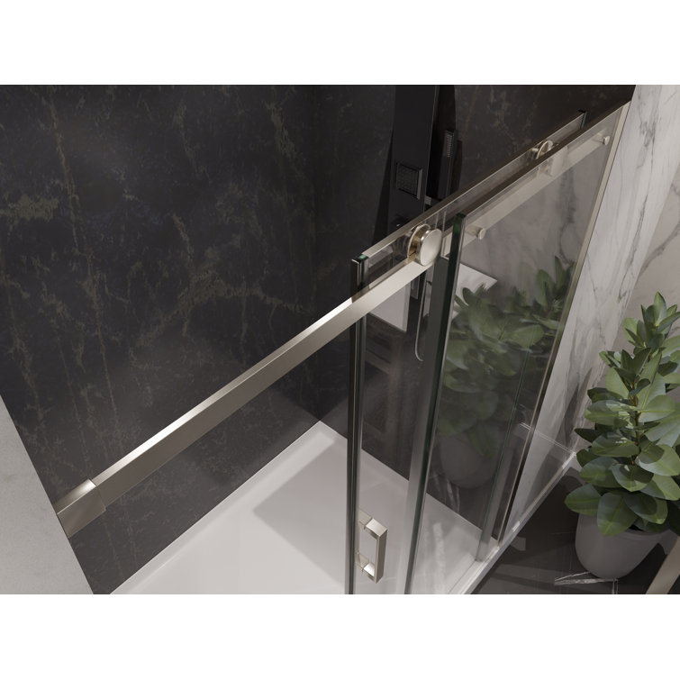 Rhodes 60" x 76" Frameless Sliding Shower Door in Brushed Nickel
