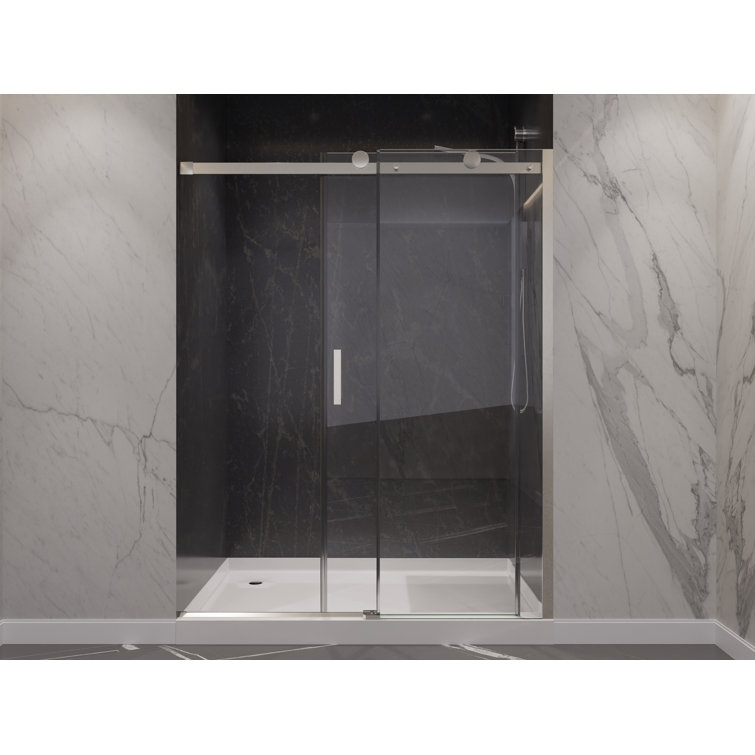Rhodes 60" x 76" Frameless Sliding Shower Door in Brushed Nickel