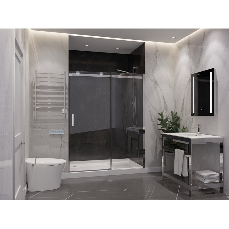 Rhodes 60" x 76" Frameless Chrome Sliding Shower Door
