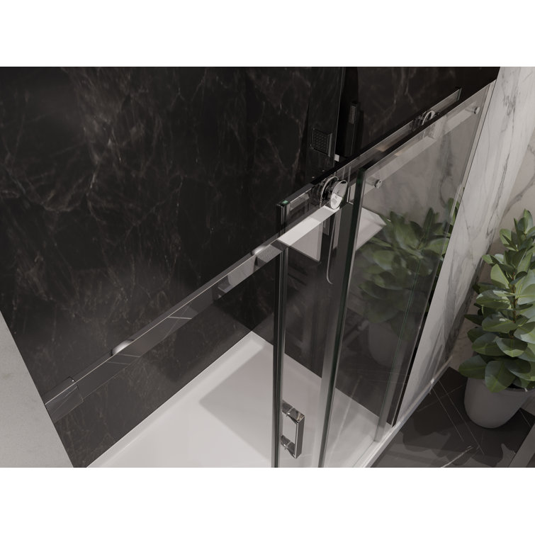 Rhodes 60" x 76" Frameless Chrome Sliding Shower Door